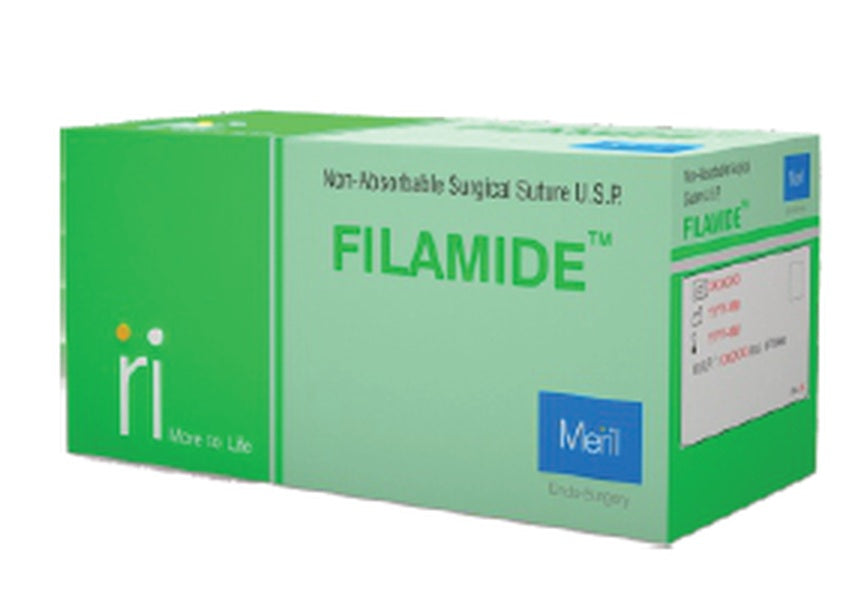 Filamide surgical suture carton - Meril