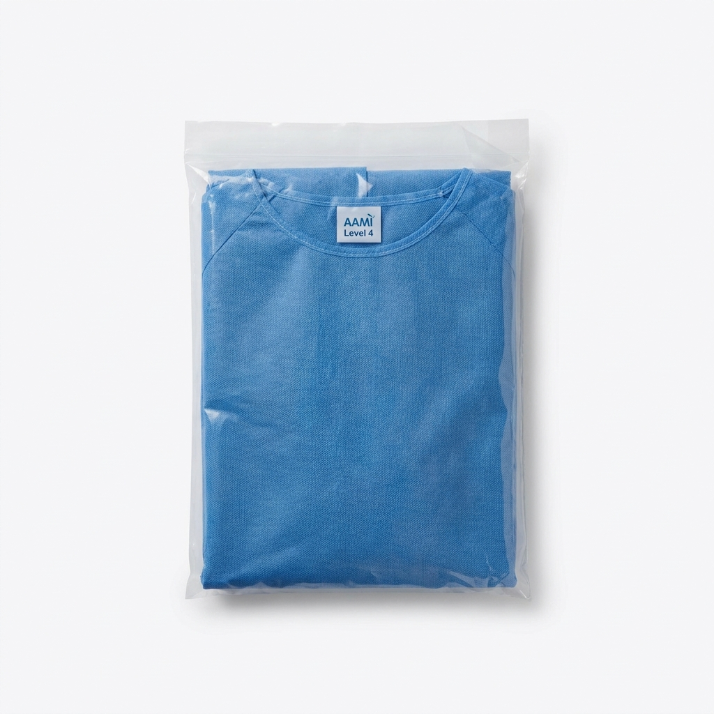 Maira Fully Reinforced Surgical Gown AAMI Level 4 - folded product photo