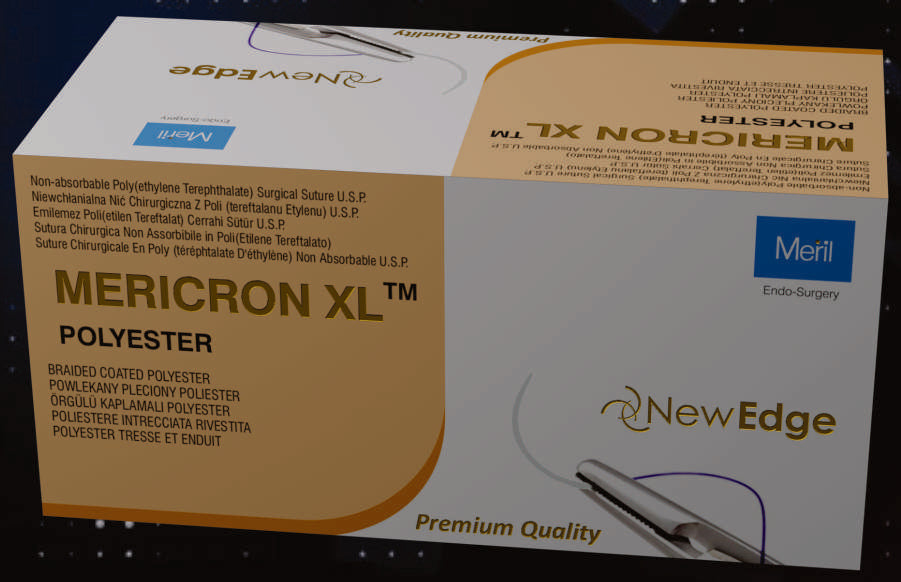 Mericron XL Polyester braided coated polyester suture carton